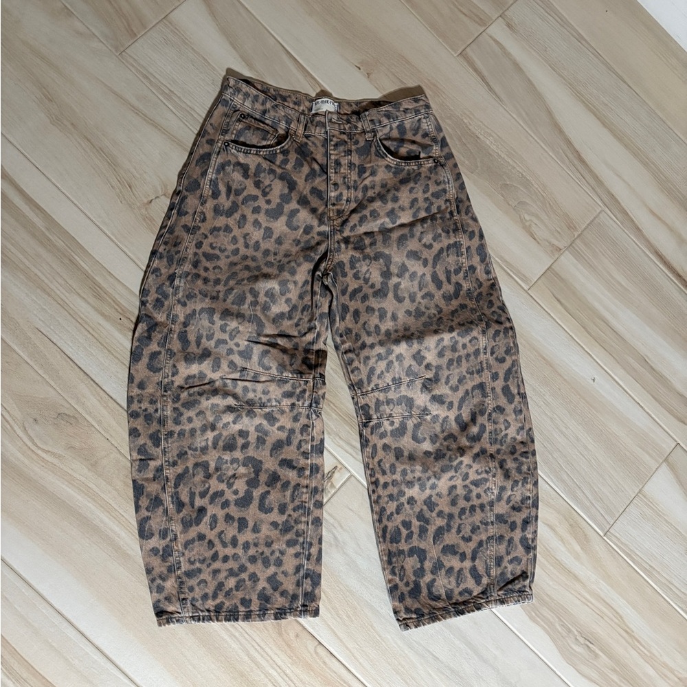 We the Free (Free People) leopard barrel jeans